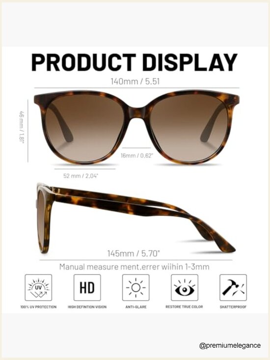 Classic Oval Polarized Sunglasses UV400 Protection Unisex 3-Pack